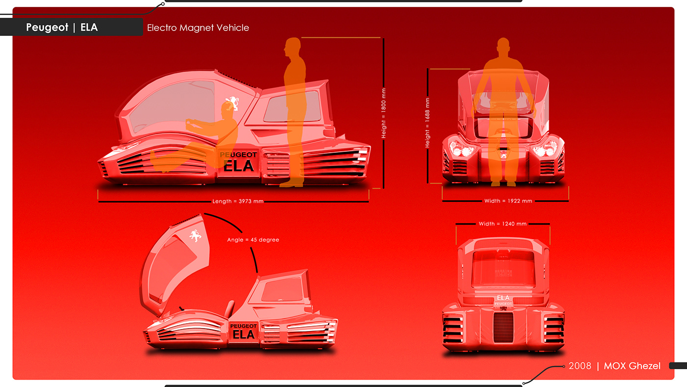3D PEUGEOT 3d design car design Transportation Design Automotive design futuristic design electric vehicle industrial design  visualization