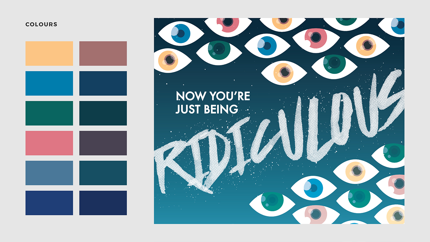 indie music Event poster digital print singapore eyes pop gradient