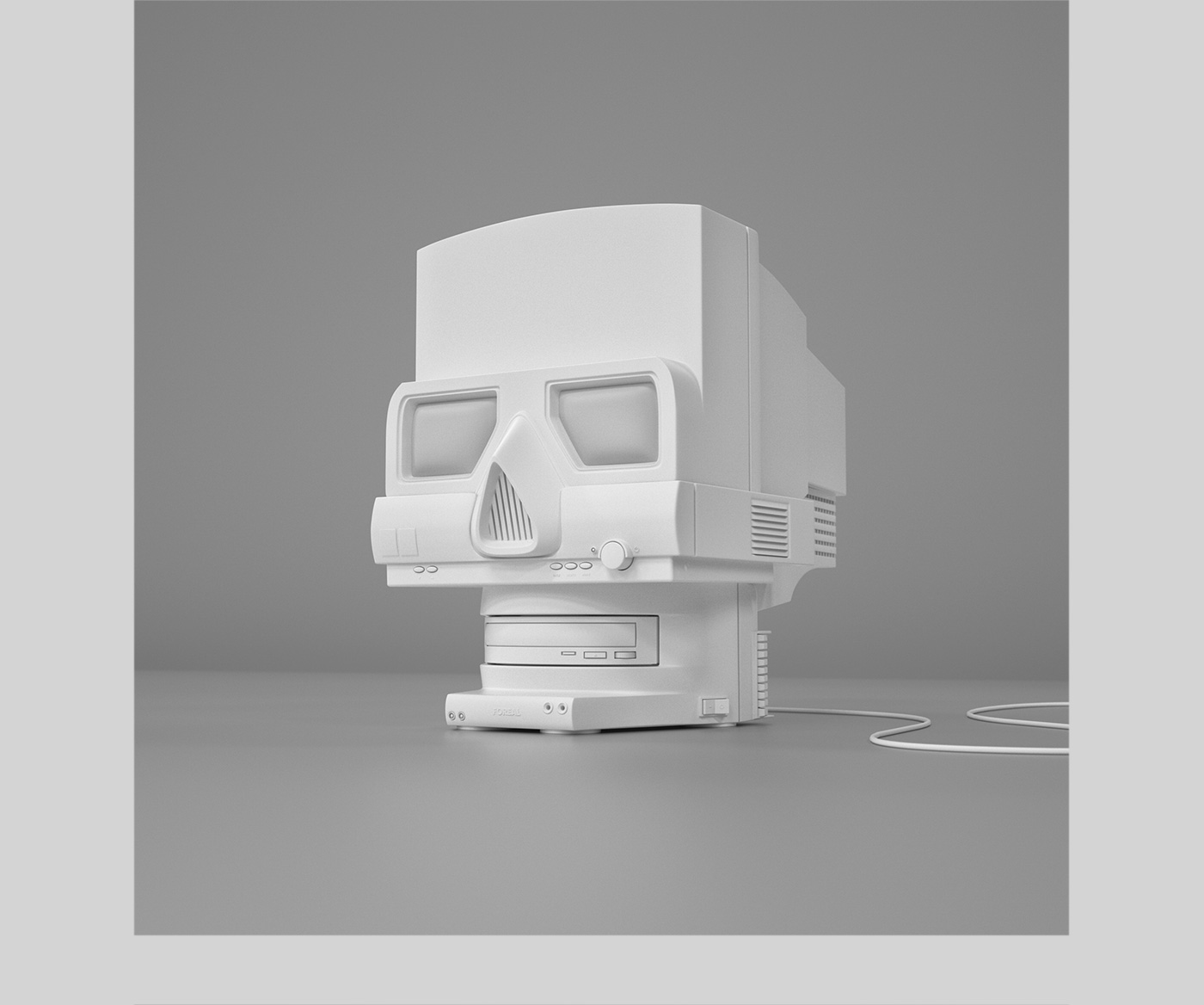skulls hardware CGI 3D Retro vanitas Entertainment console 80s