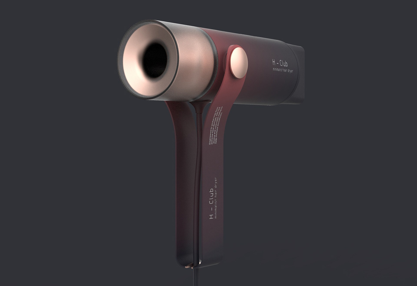 minimalist industrial design  modern Hair Dryer package design  product design  rendering gradients Electronics styling 