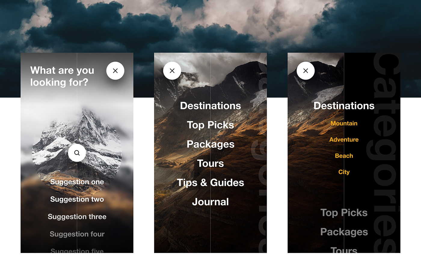 Travel app digital mobile concept UI ux Web Design  interaction prototype