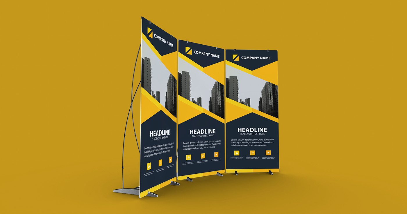 Free Banner Mockup ad Advertising  banner counter creative design Display Event Exhibition 