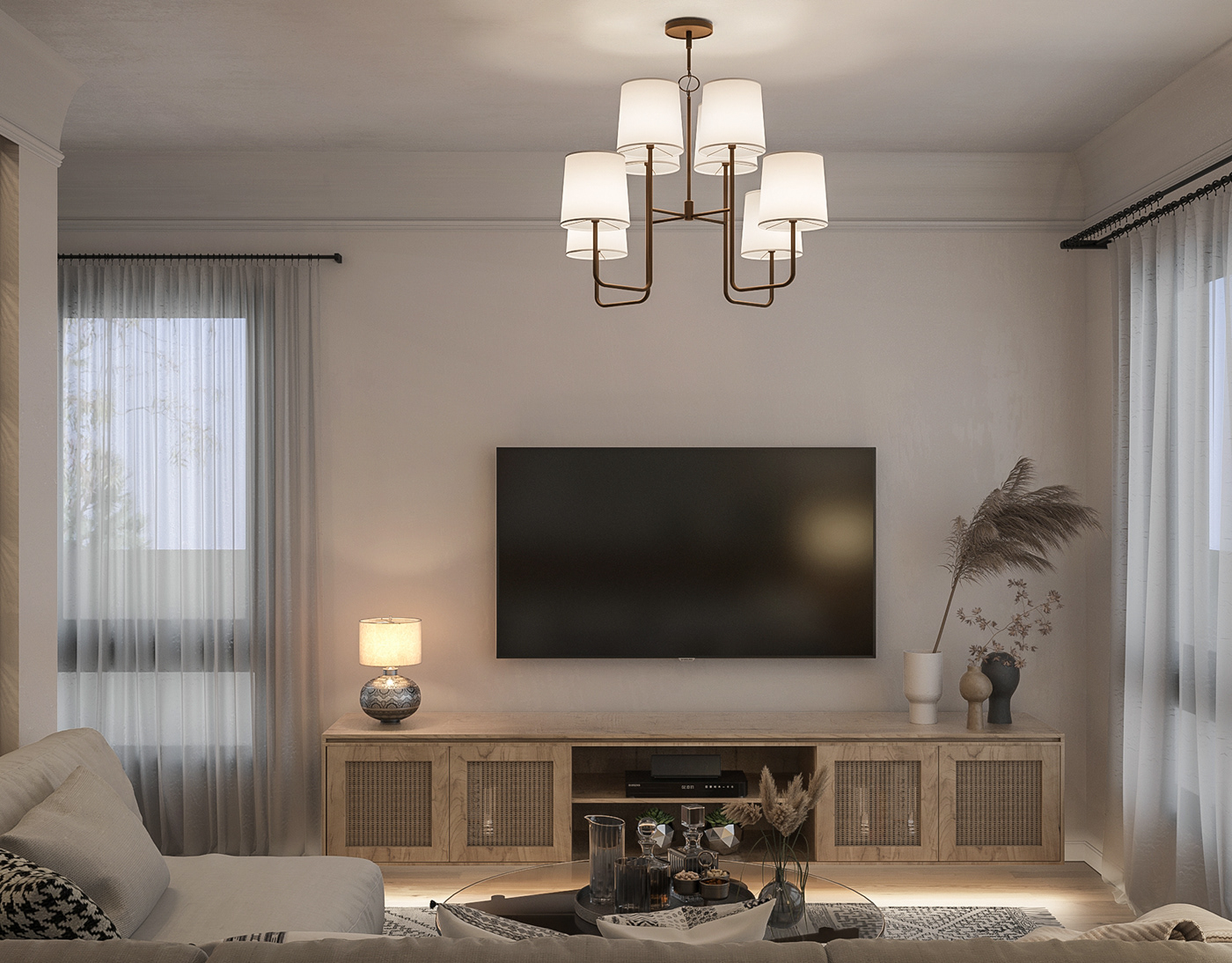 boho living room interor design Interior Render 3ds max vray interior design 