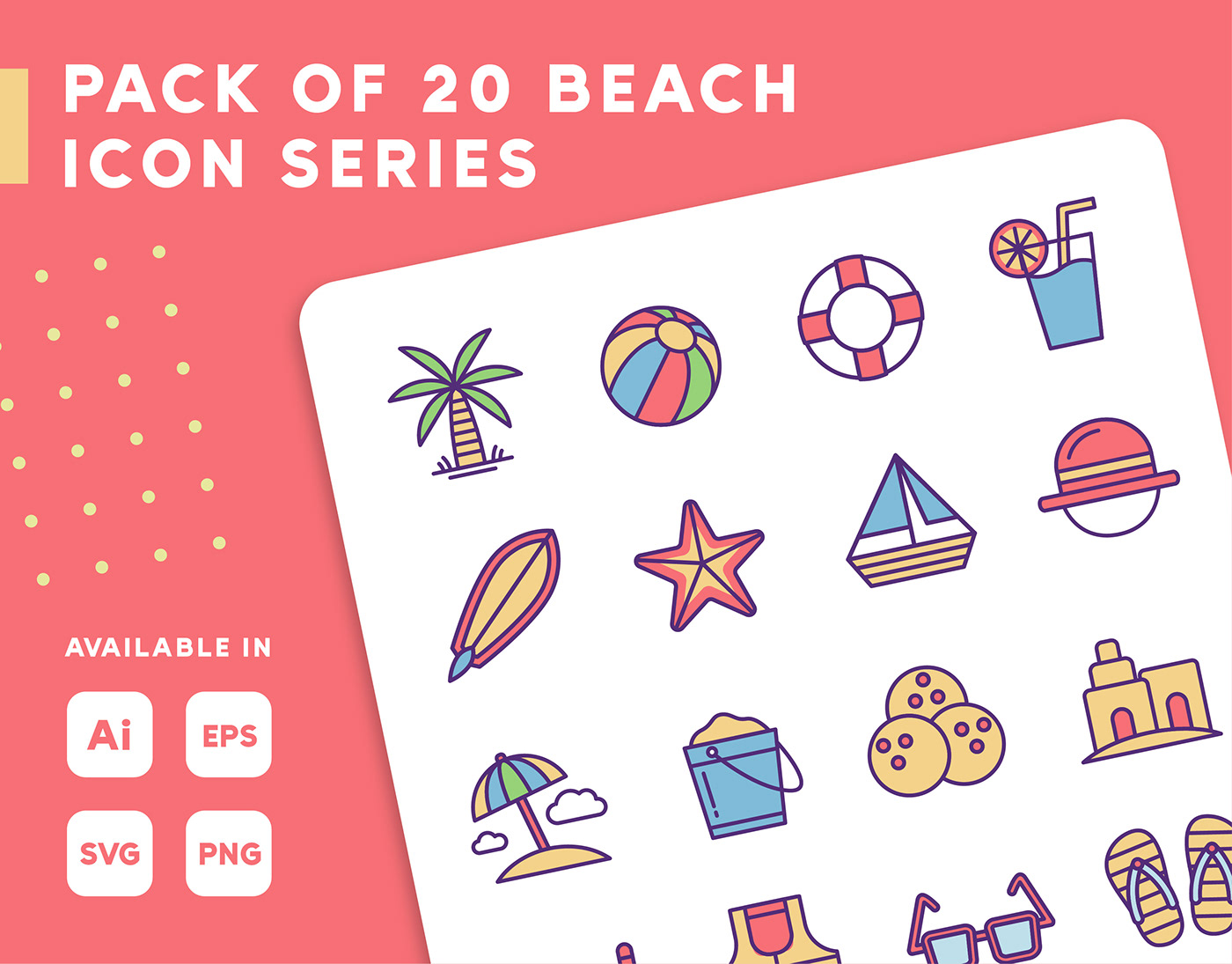 beach beach icons clean flat Icon icon set ILLUSTRATION  line art modern vector
