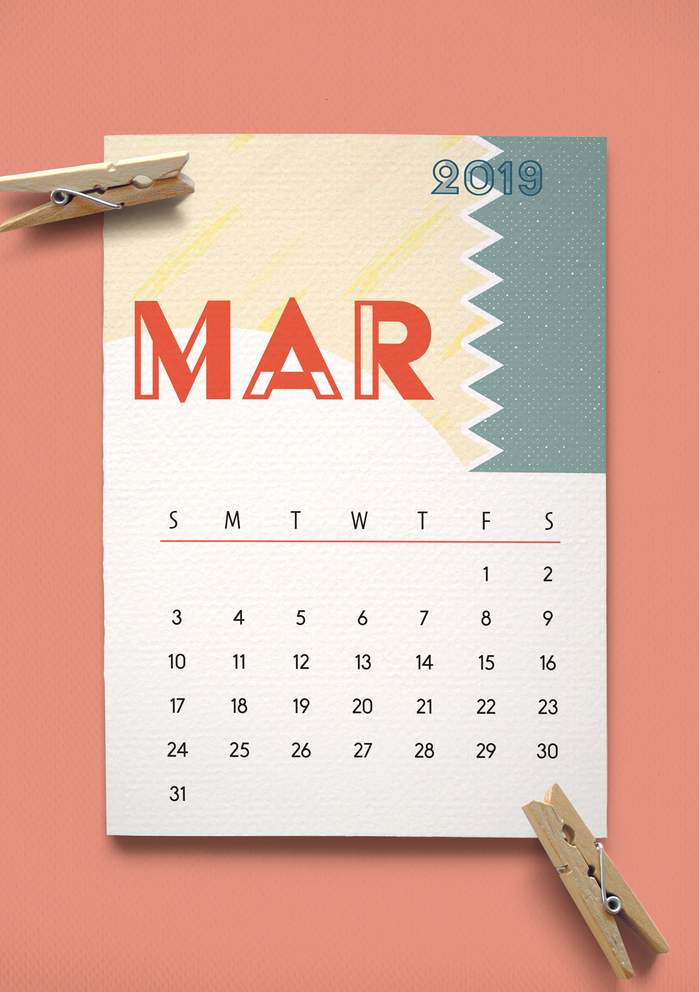 calendar print abstract colorful download