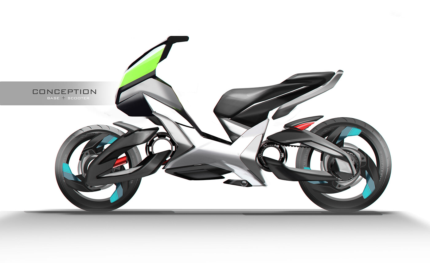 automotive   Bike concept design electric motorcycle Scooter sketch Vehicle moto