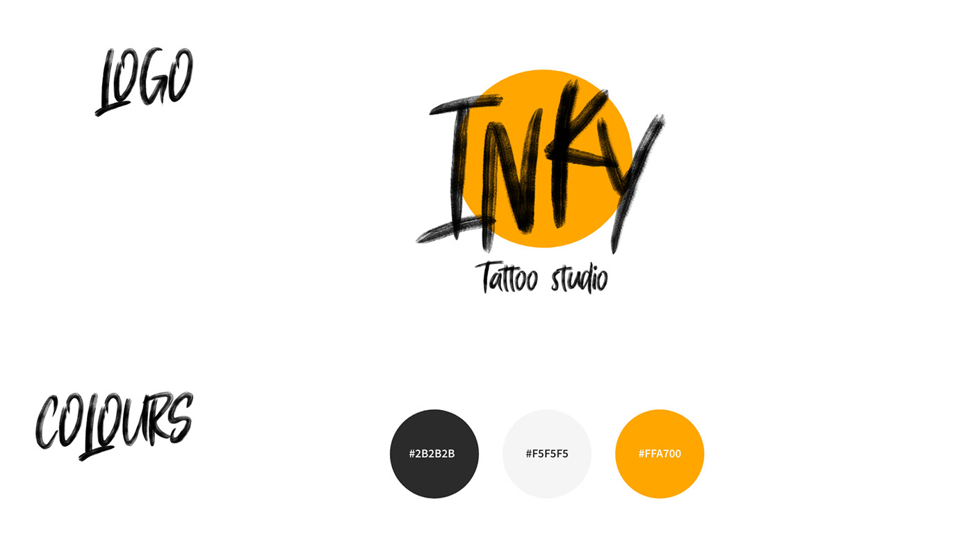 tattoo Tattoo Studio Website Web Design  Website Design UI ui design user interface Interaction design  yellow