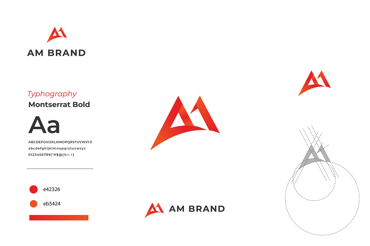 Am brand branding  Classic clothes company crest identity logo Logo presentation