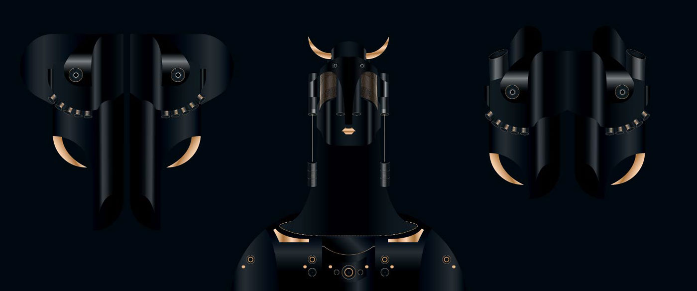 Character gif animated shiny dark mysterious tribal robot robots tribes