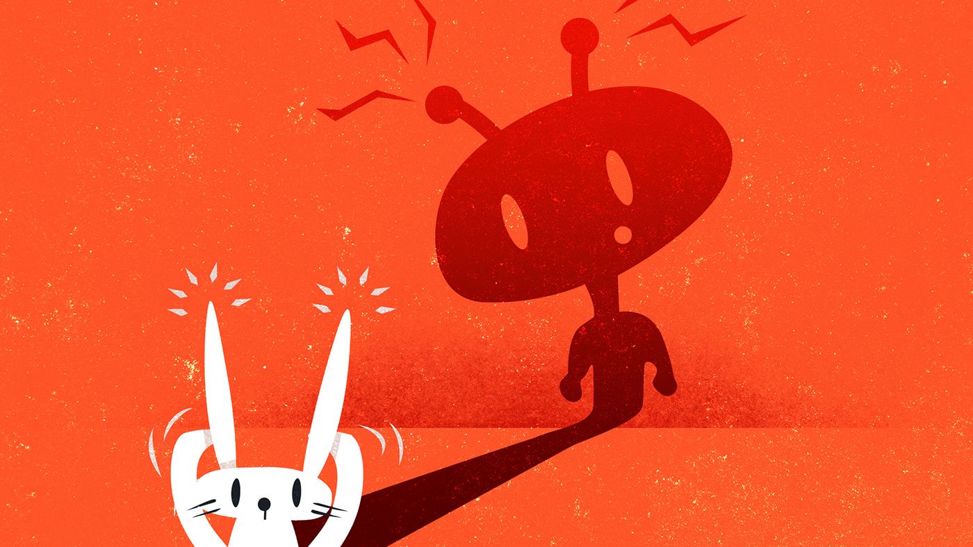 bunny Easter FOX Fun Ident orange rabbit shadow storyboard tv