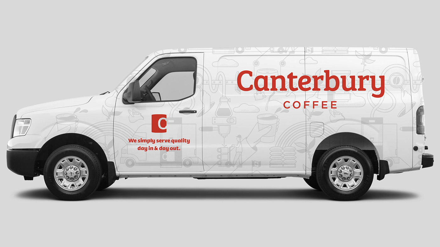 Canterbury Coffee branding.