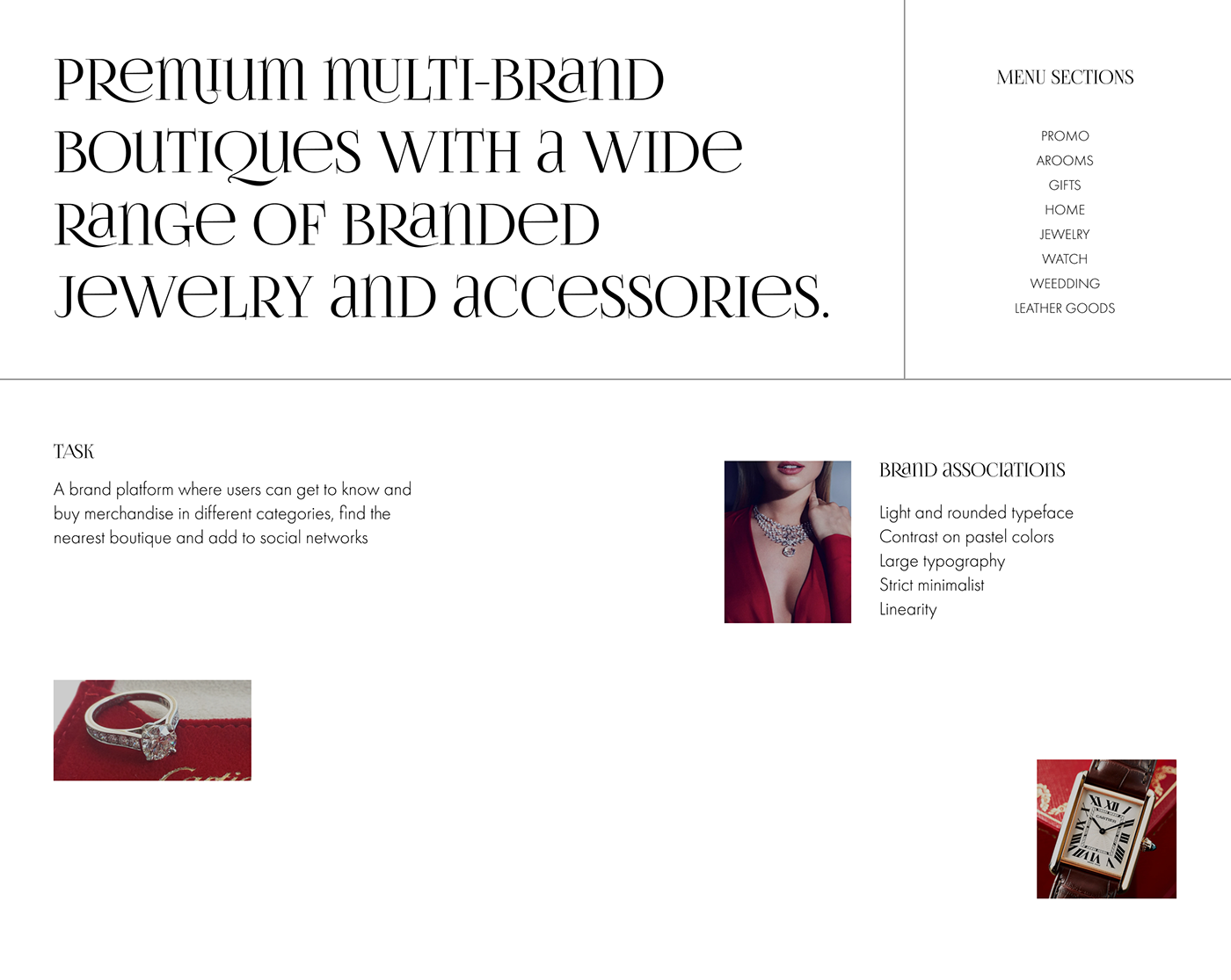 jewelry minimal store UI/UX ux Web Design  Website Behance landing page user interface