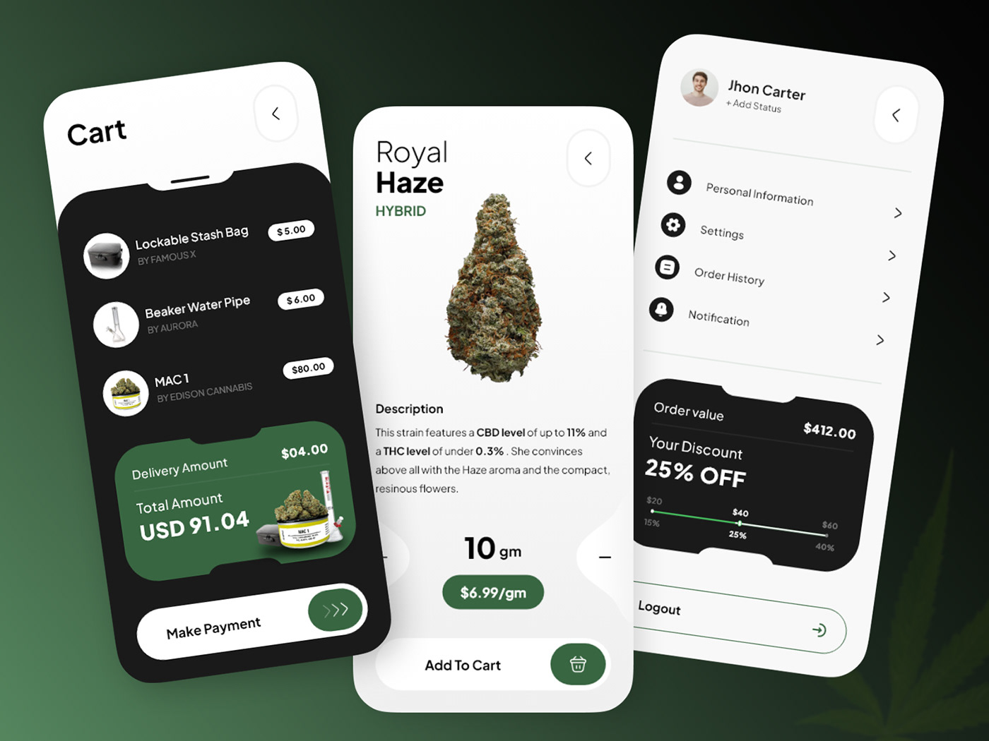 cannabis CBD ecommerce app leaf marihuana marjuana shopping app store app thc weed