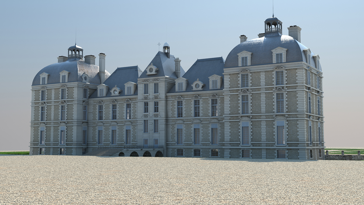 chateau Castle Cheverny 3D france loire