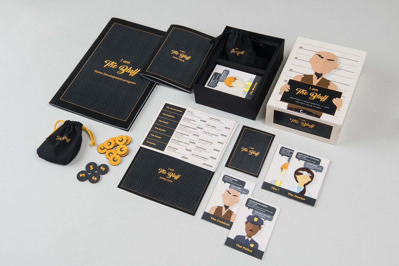 Bluff game card characters Bluffing game design flat colour lying UI/UX user interface