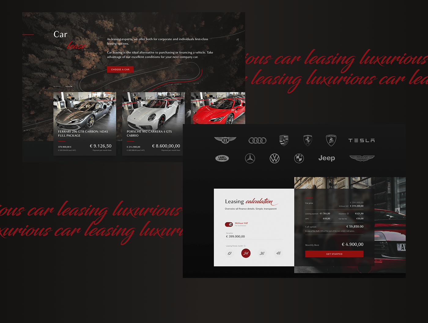 automotive   car Website ui design Fintech finance luxury animation  UI user interface