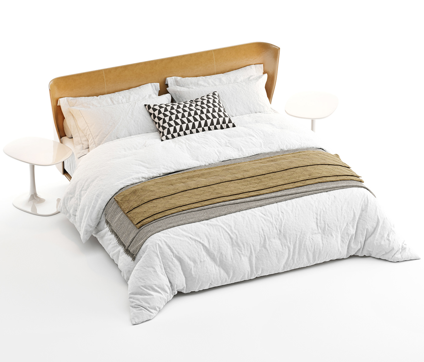 3D 3ds max BB Italia bed interior design  luxury modern Render visualization vray