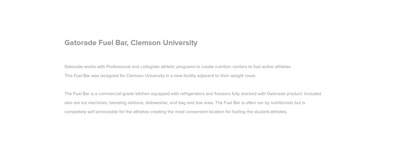 gatorade fuel bar athlete nutrition NCAA product design  environmental design