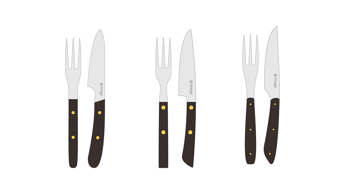 cutlery design CUTLERY SET product design  industrial design  Food  steak