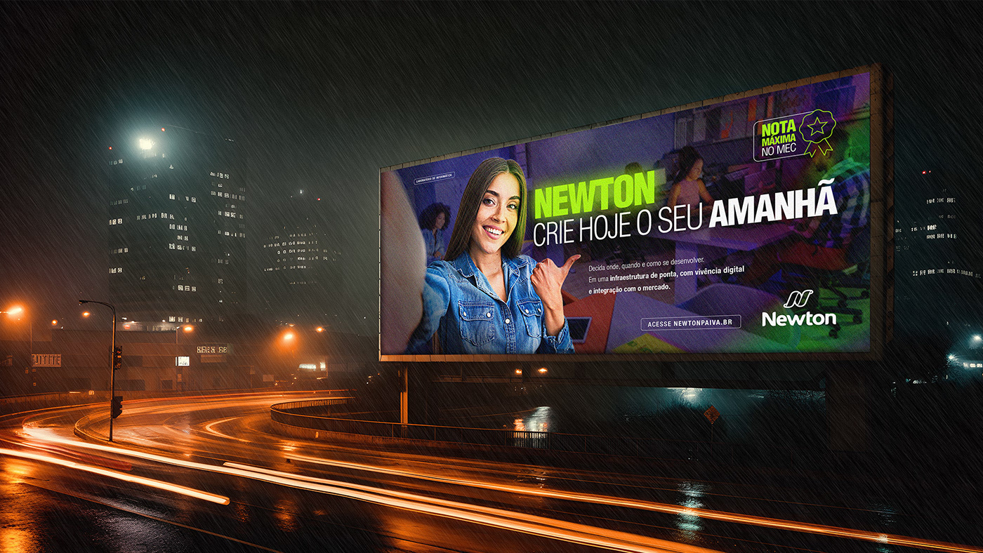 campanha publicitária campaign University branding  vestibular college Direção de arte Advertising  campanha Newton Paiva