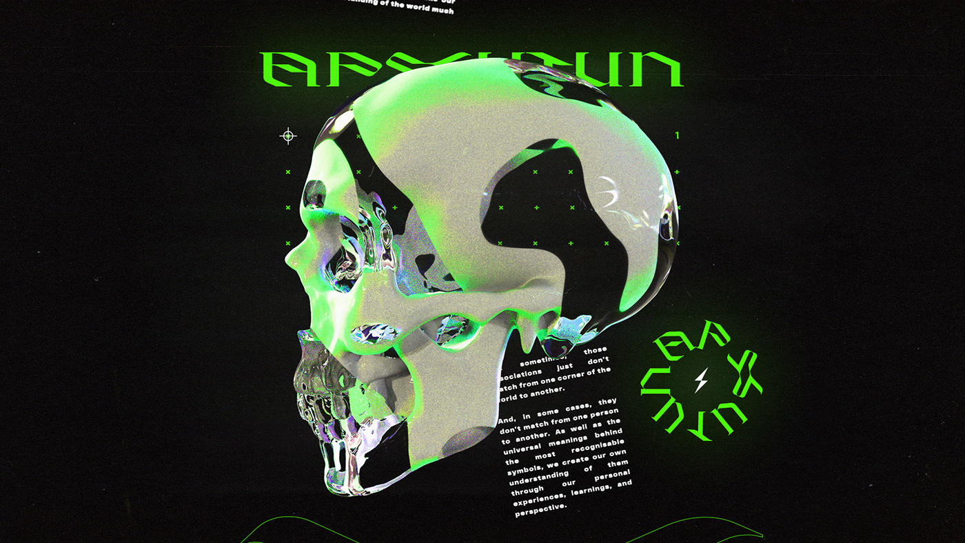 3D Beautiful cinema4d Fashion  green motion music skull Style trand