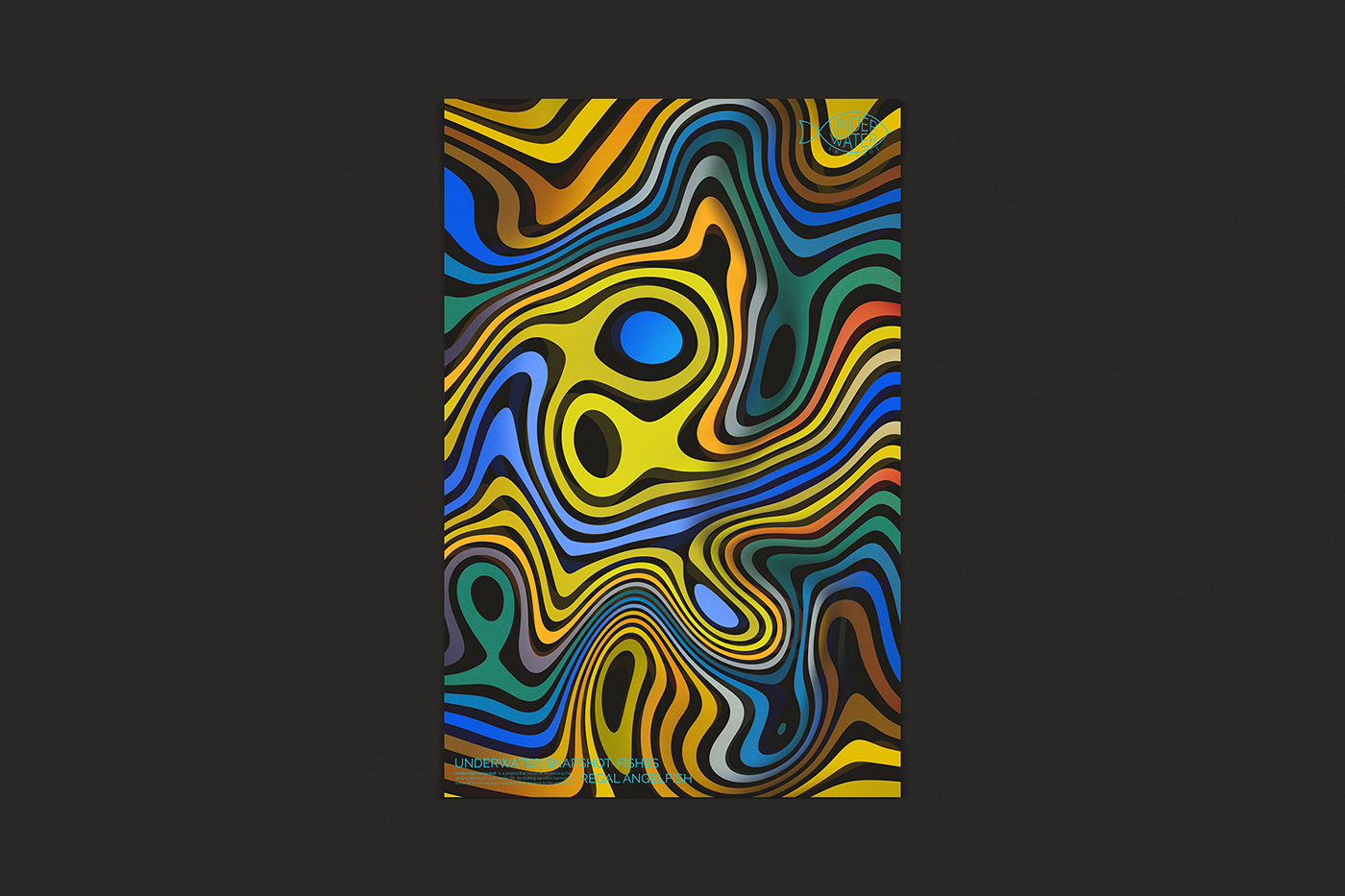 grahpic design ILLUSTRATION  abstract underwater colorful Poster Design gradient fish Harmony 2D