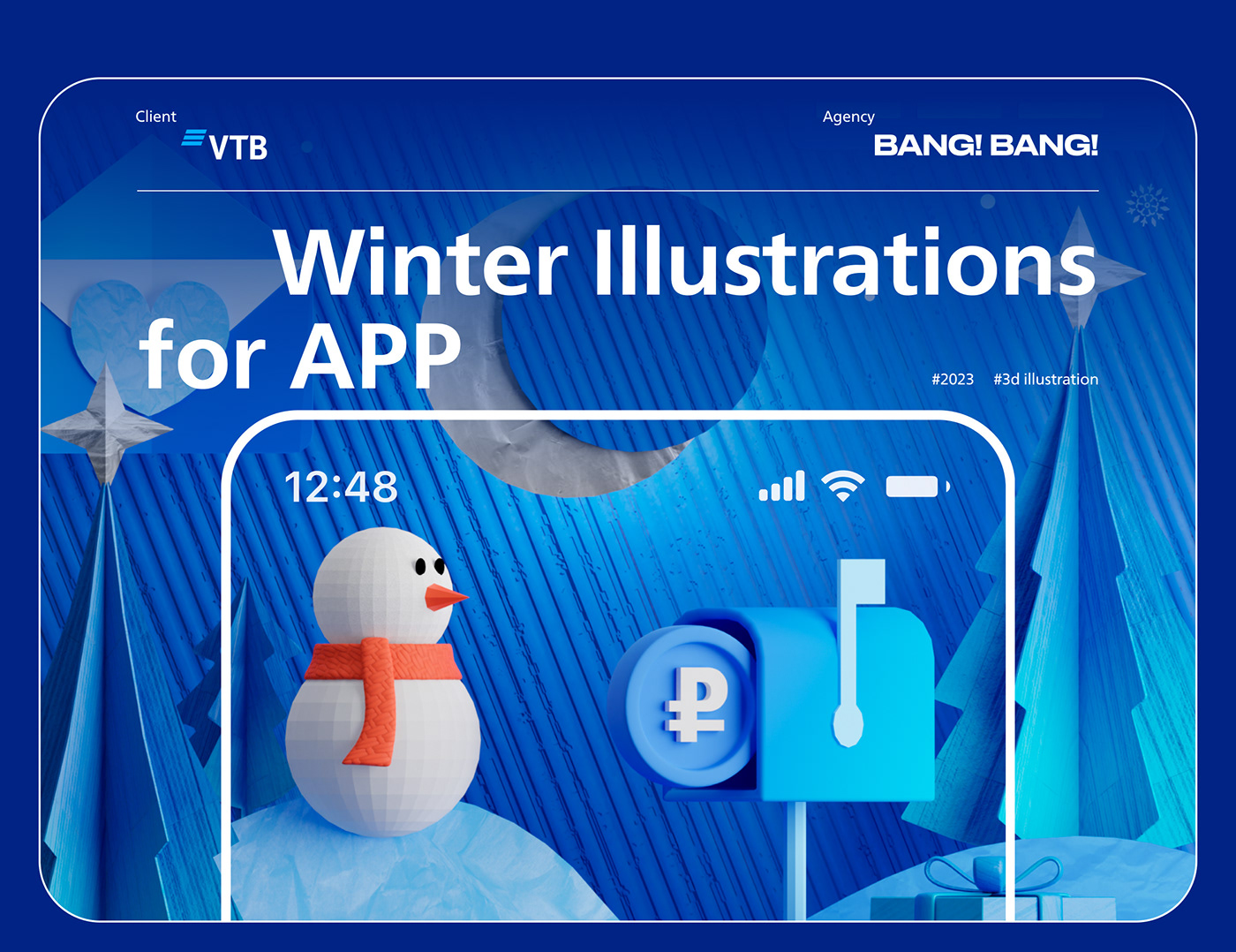 3D illustration blender app illustration Digital Art  finance 3D VTB happy new year