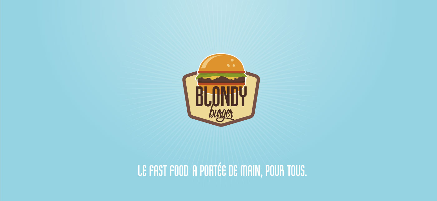 motion design flat design Blondy Burger Fast food publicity