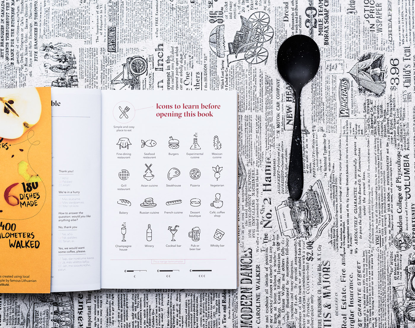 editorial design  book Food  Baltic States cuisine 99 places restaurant Guide food design Culinary