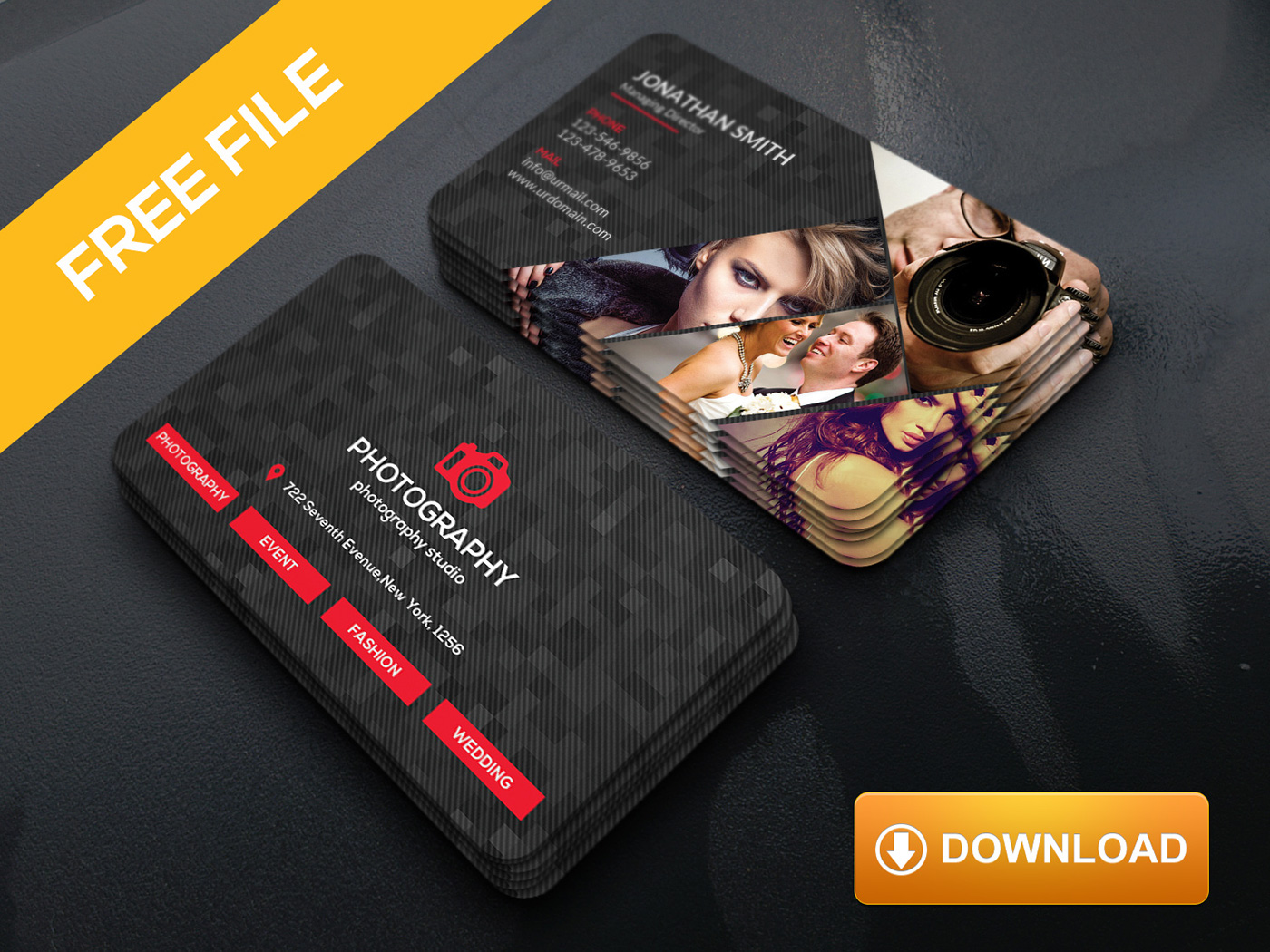 Free Photography Business Card. on Behance With Photography Business Card Templates Free Download