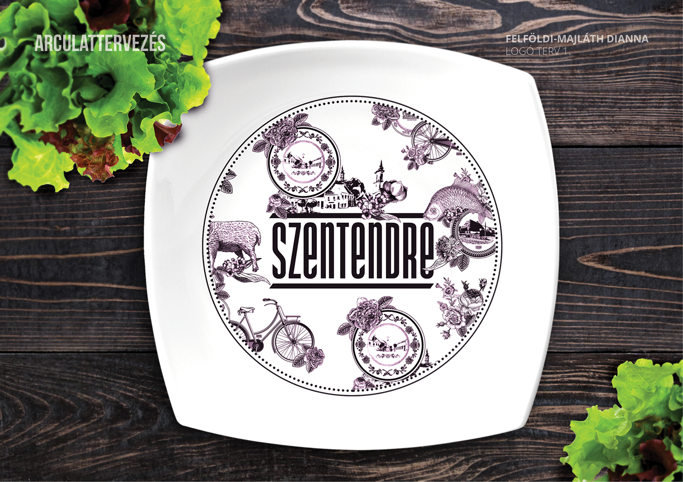 logo brand Szentendre hungary design flower traditional folk identity Logo Design