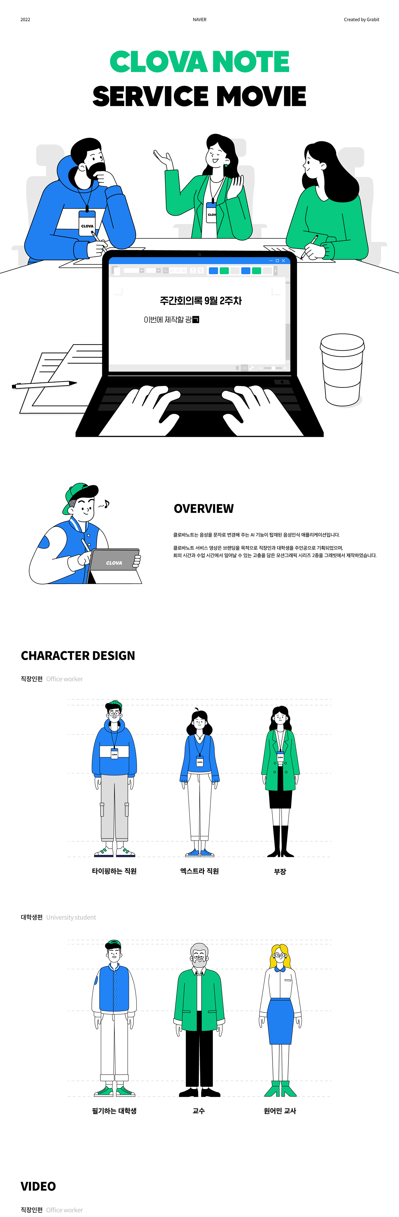 2D animation  Character Grabit info infographic motiongraphics clova NAVER