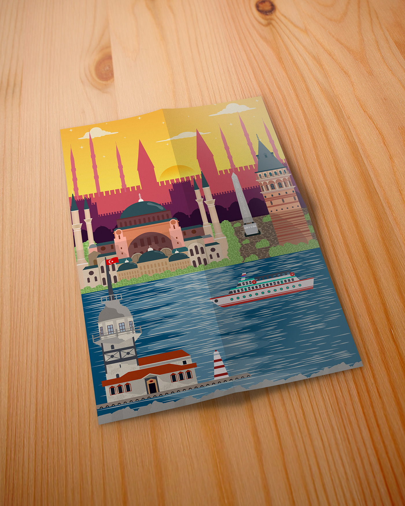 istanbul Illustrator Constantinople Hagia Sophia Turkey MaidensTower galata tower Behance