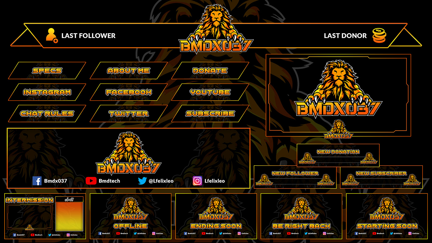 Customized Twitch overaly screen Twitch Twitch banner Twitch Overlay Template