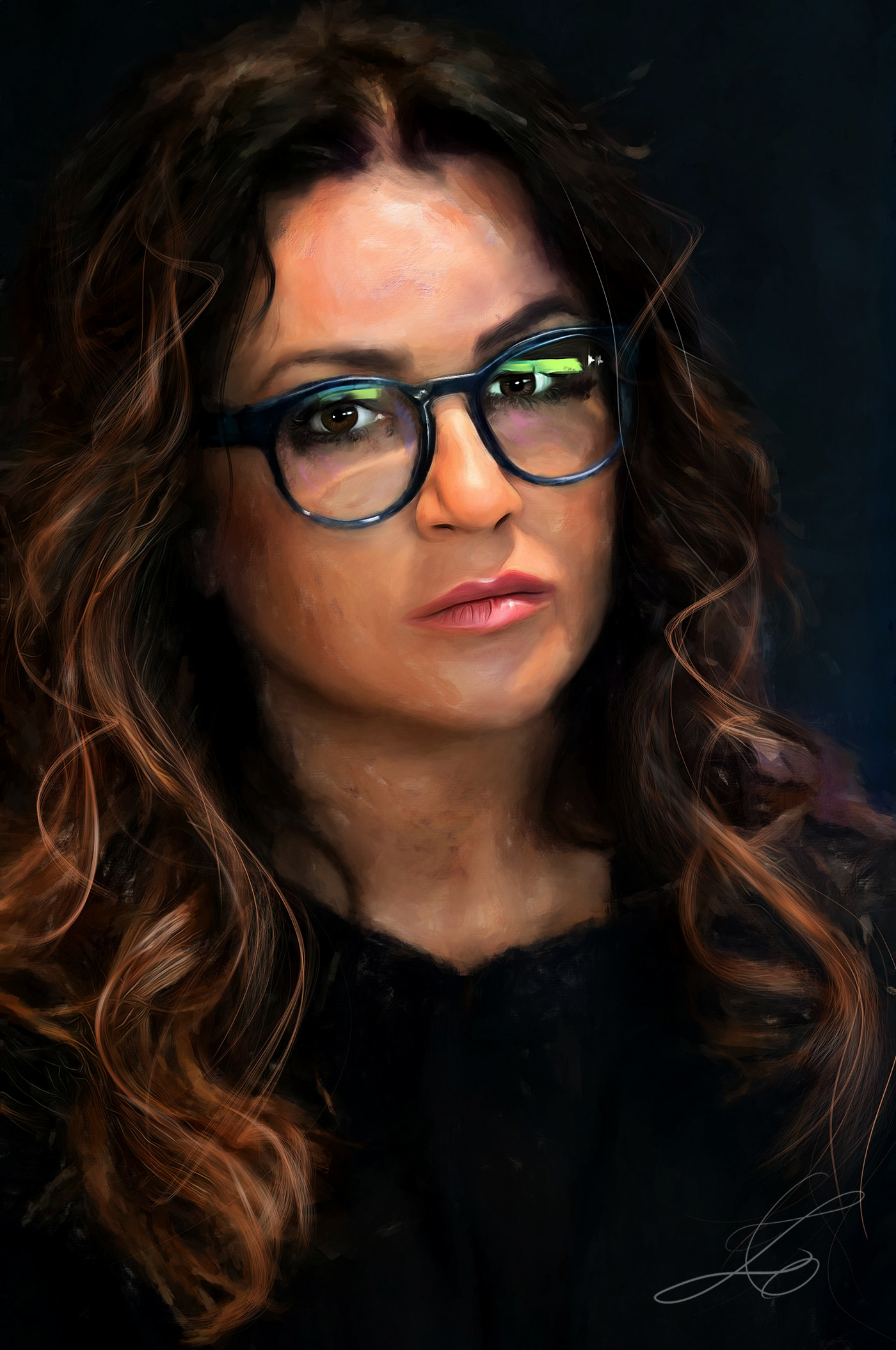 beata tadla beata tadla jurnalist digital painting digital portrait girls with glasses polish jurnalist