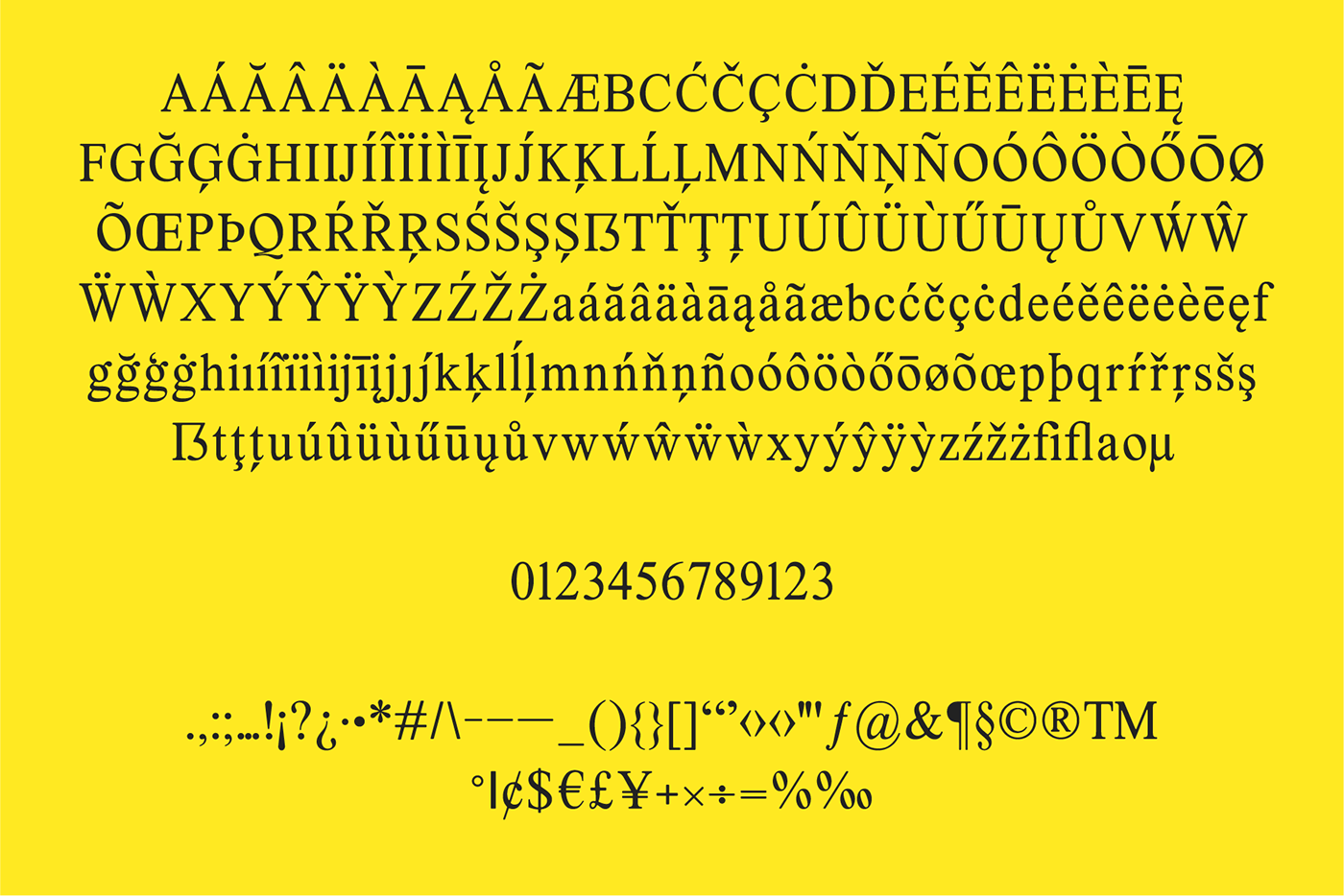 glyph set for lastik font
