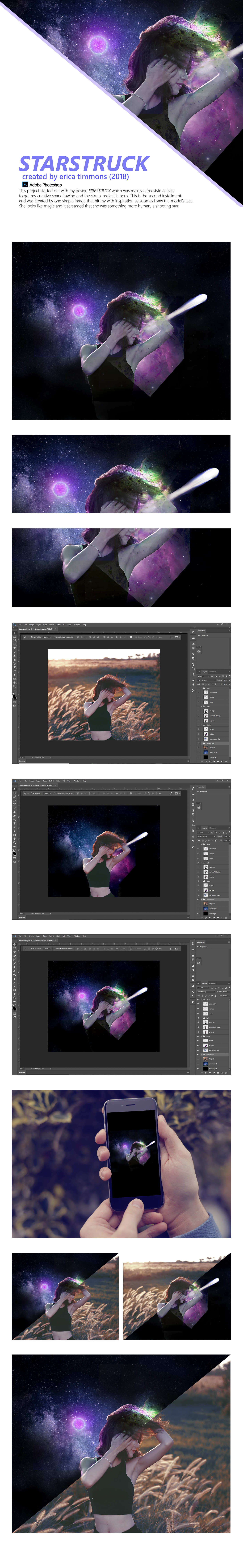 Digital Art  photoshop graphic design  stars Beautiful galaxy coment moon graphic woman
