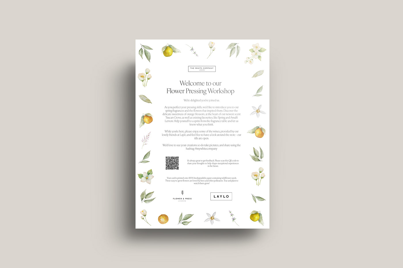 Events Events Design design Graphic Designer flower events flower pressing Marketing events Seeded Paper welcome cards