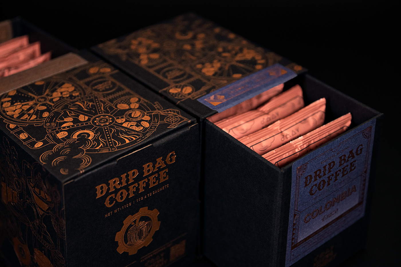 box design Coffee coffee bean coffee packaging coffee product Drip BAg Coffee ILLUSTRATION  Packaging Packaging inspiration vintage