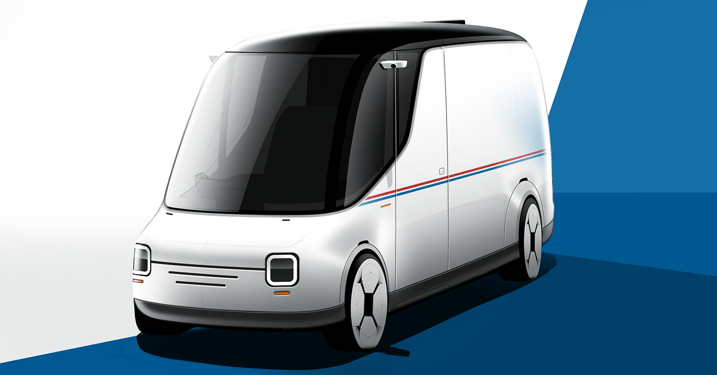 concept delivery design mail Transport Truck USPS Van