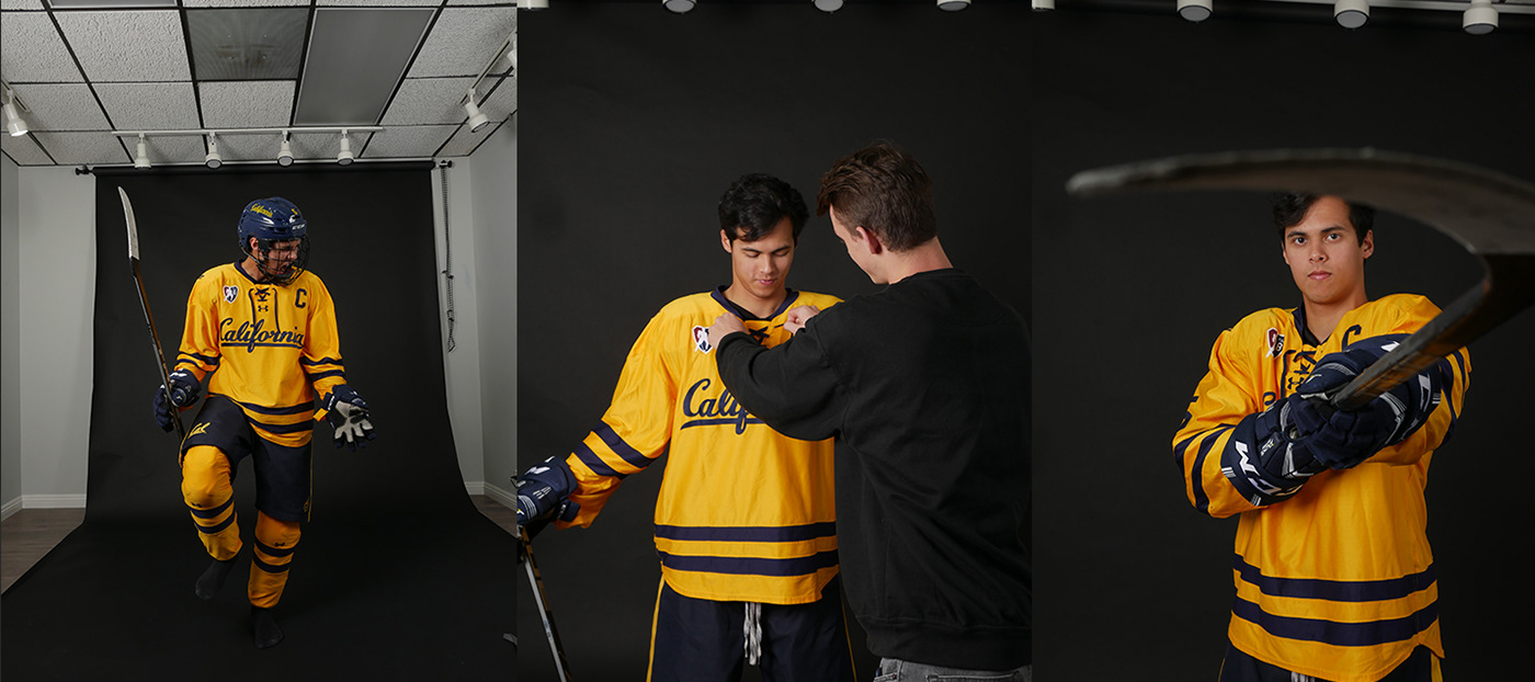 poster hockey sport college cal photoshoot