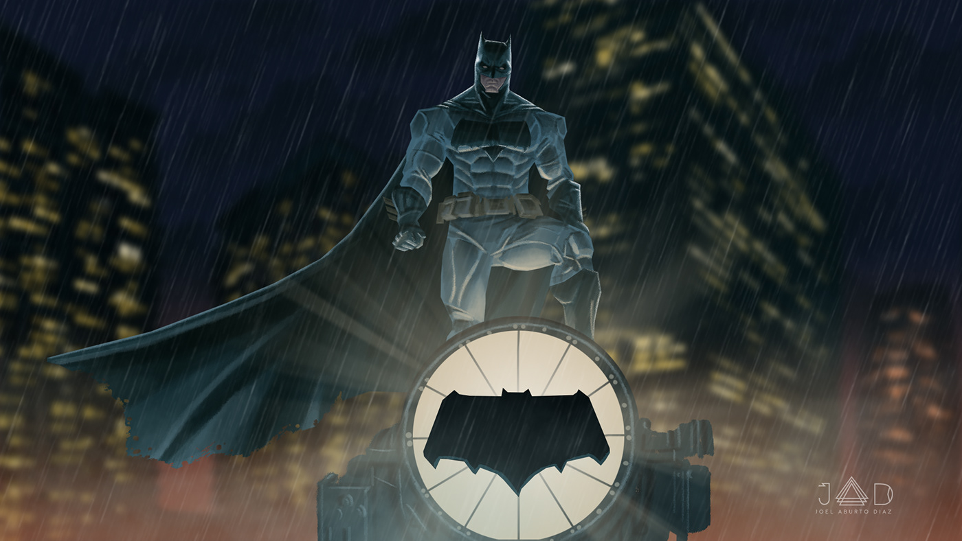 batman Dc Comics Fan Art digital painting digital illustration artwork artist Digital Art  Ben Affleck justice league