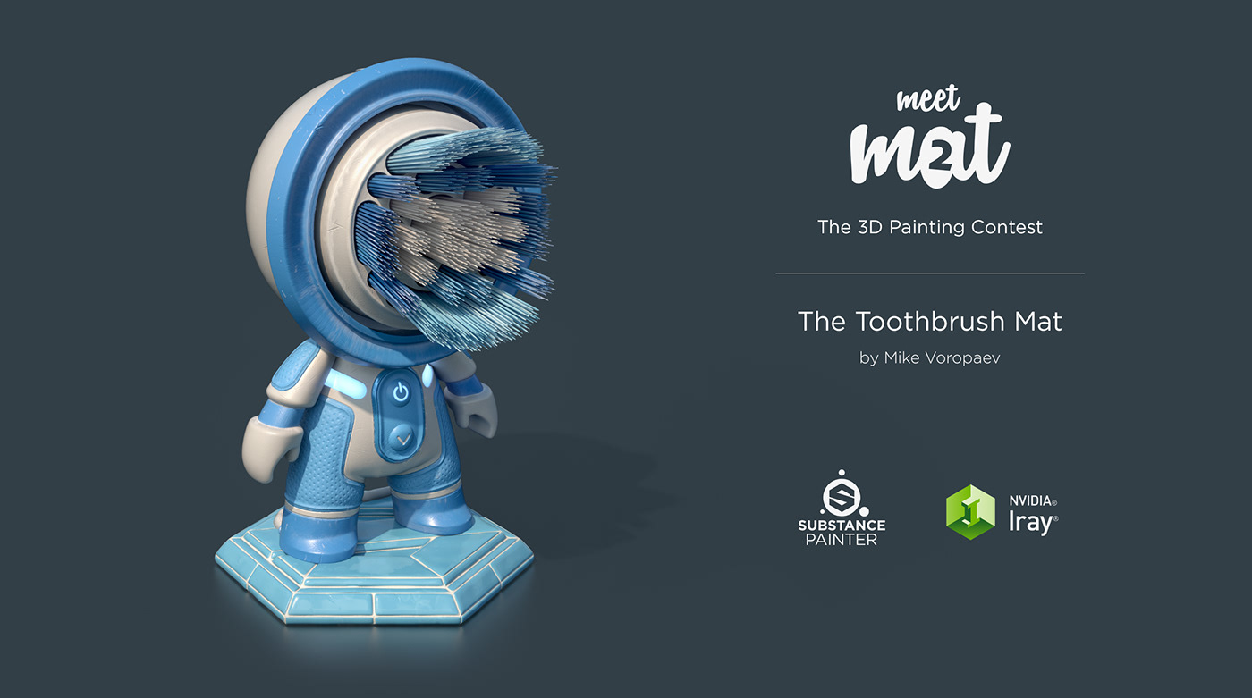 substance toothbrush texturing game 3D ILLUSTRATION  Character meet mat 2 MeetMAT materials
