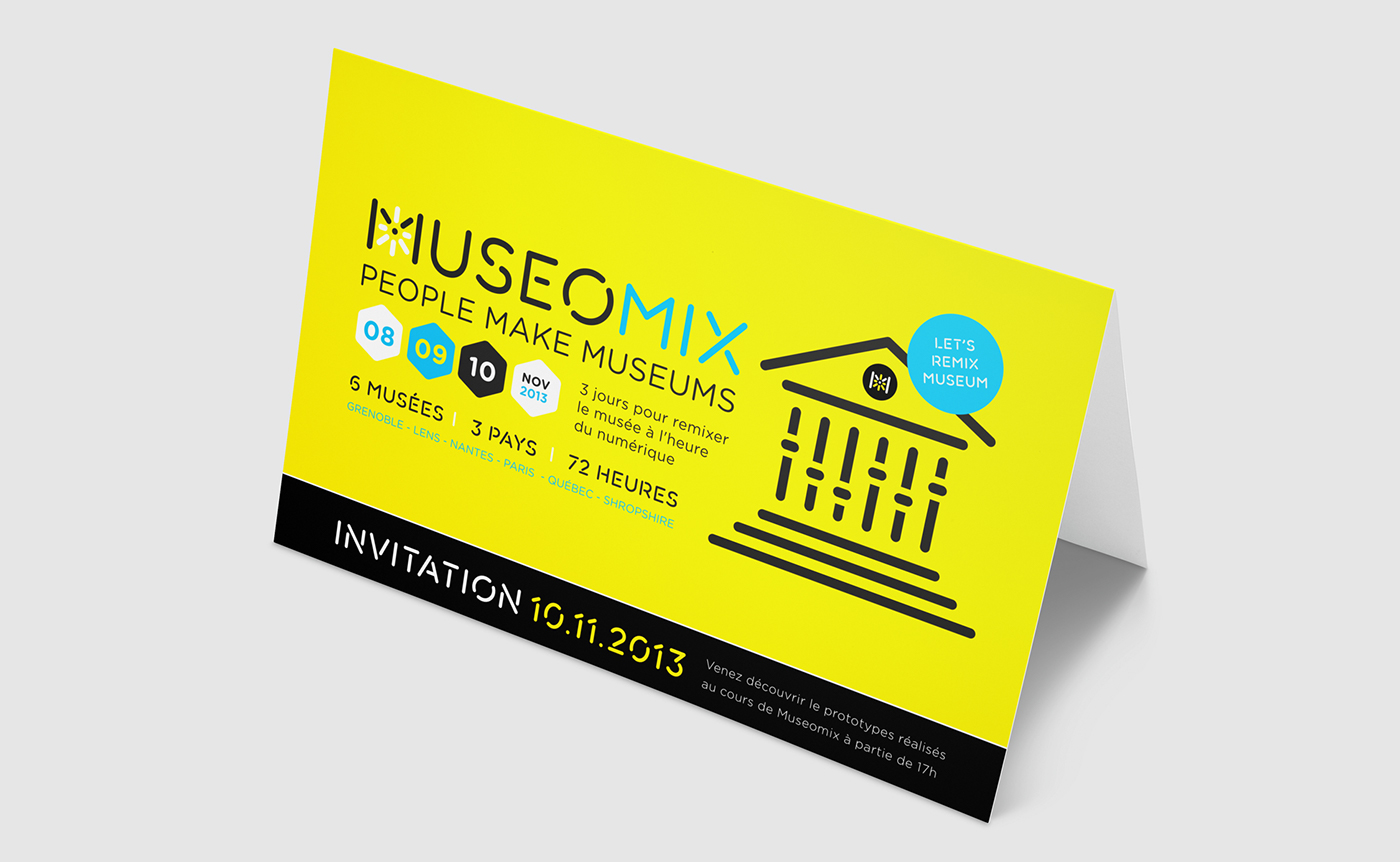 museum logo Logotype Brand Design innovation Innovative Workshop Event digital stationnery yellow REMIX stencil