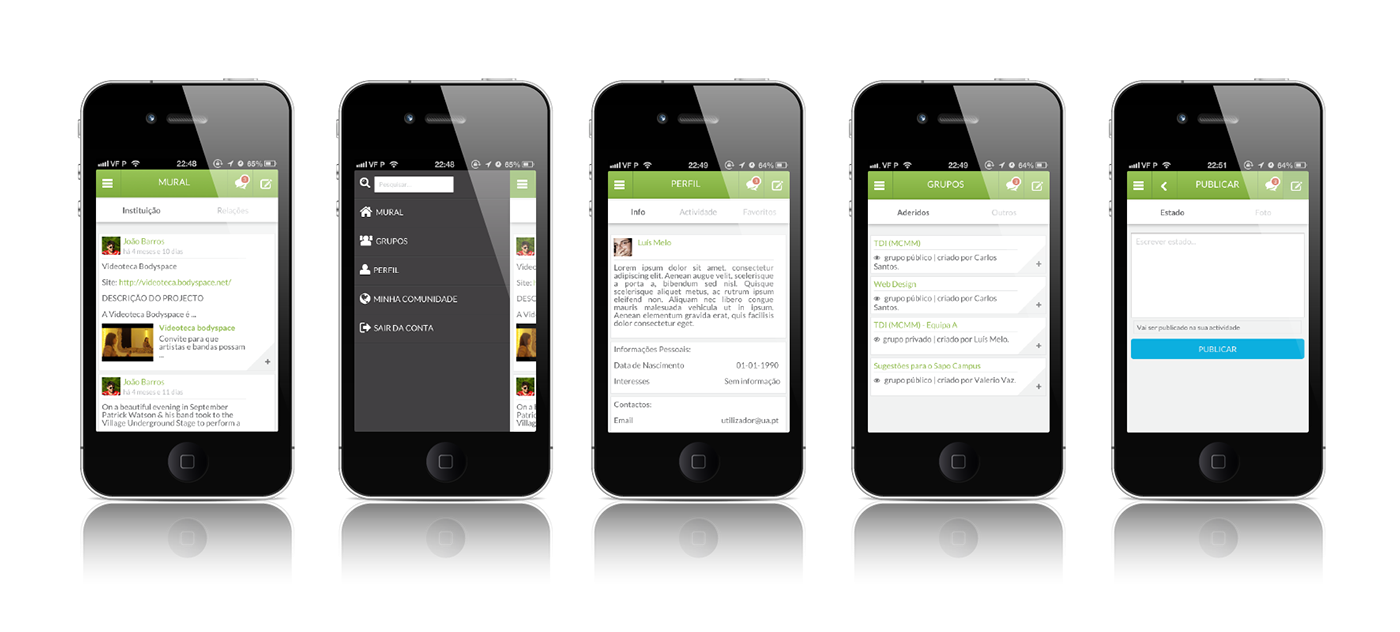 mobile iphone sapocampus app mobile design