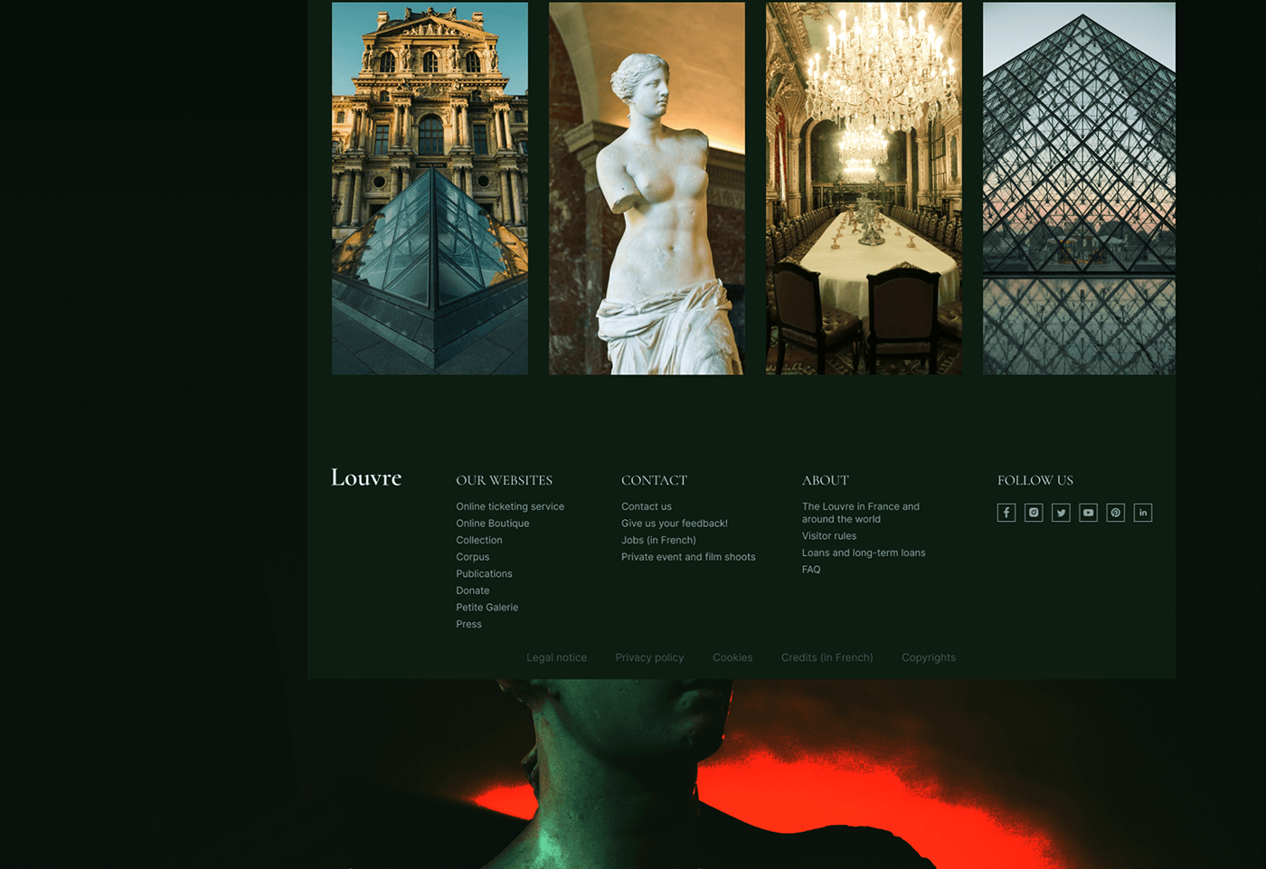 ux UI Web Design  Website art louvre museum culture history gallery