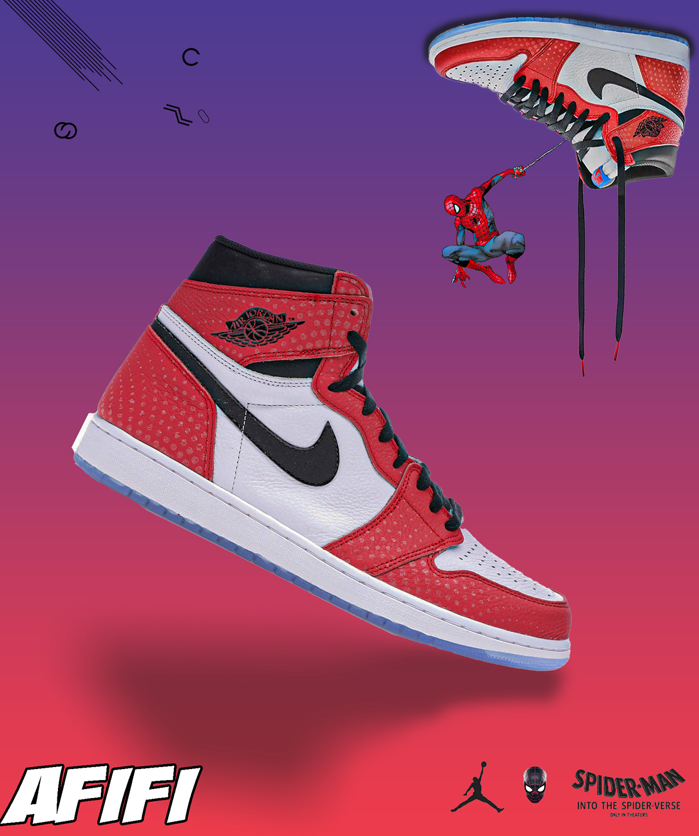 advertisement spiderman jordan Nike shoes basketball design Graphic Designer Social media post
