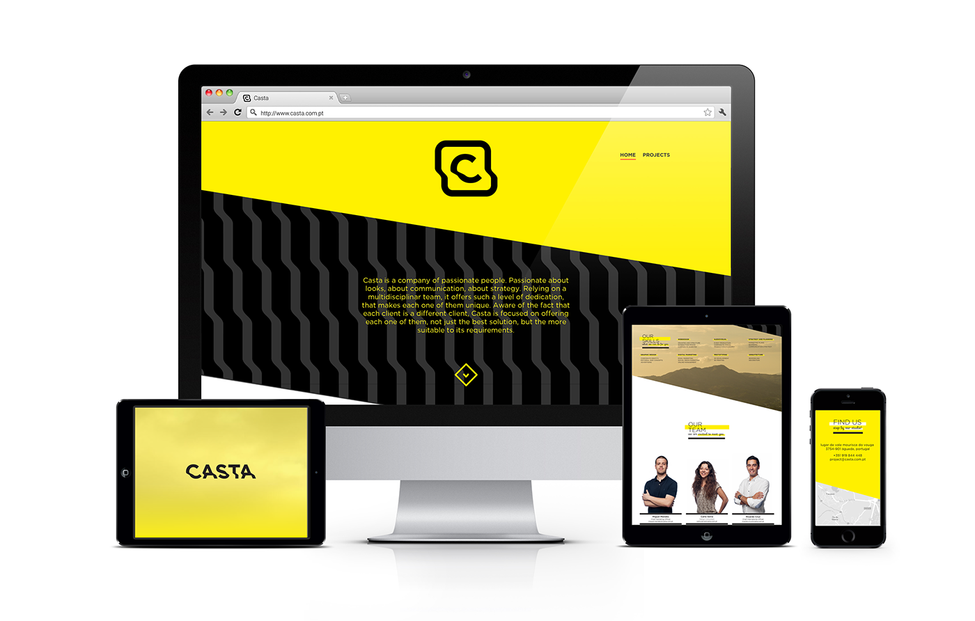 casta identity logo business card team corporate studio yellow pattern Logotipo brand self Promotion