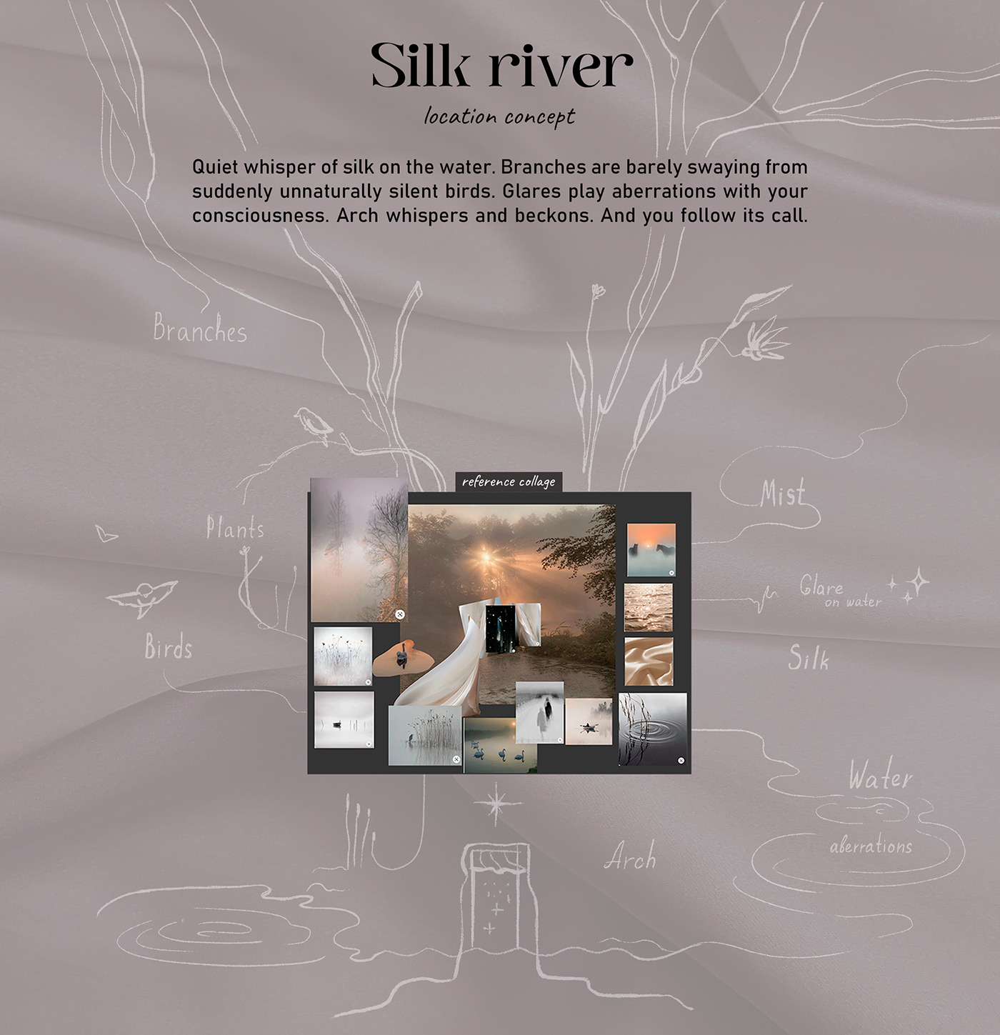 Landscape river concept art pink ILLUSTRATION  digital painting Visual Development Game Art Digital Art  background art
