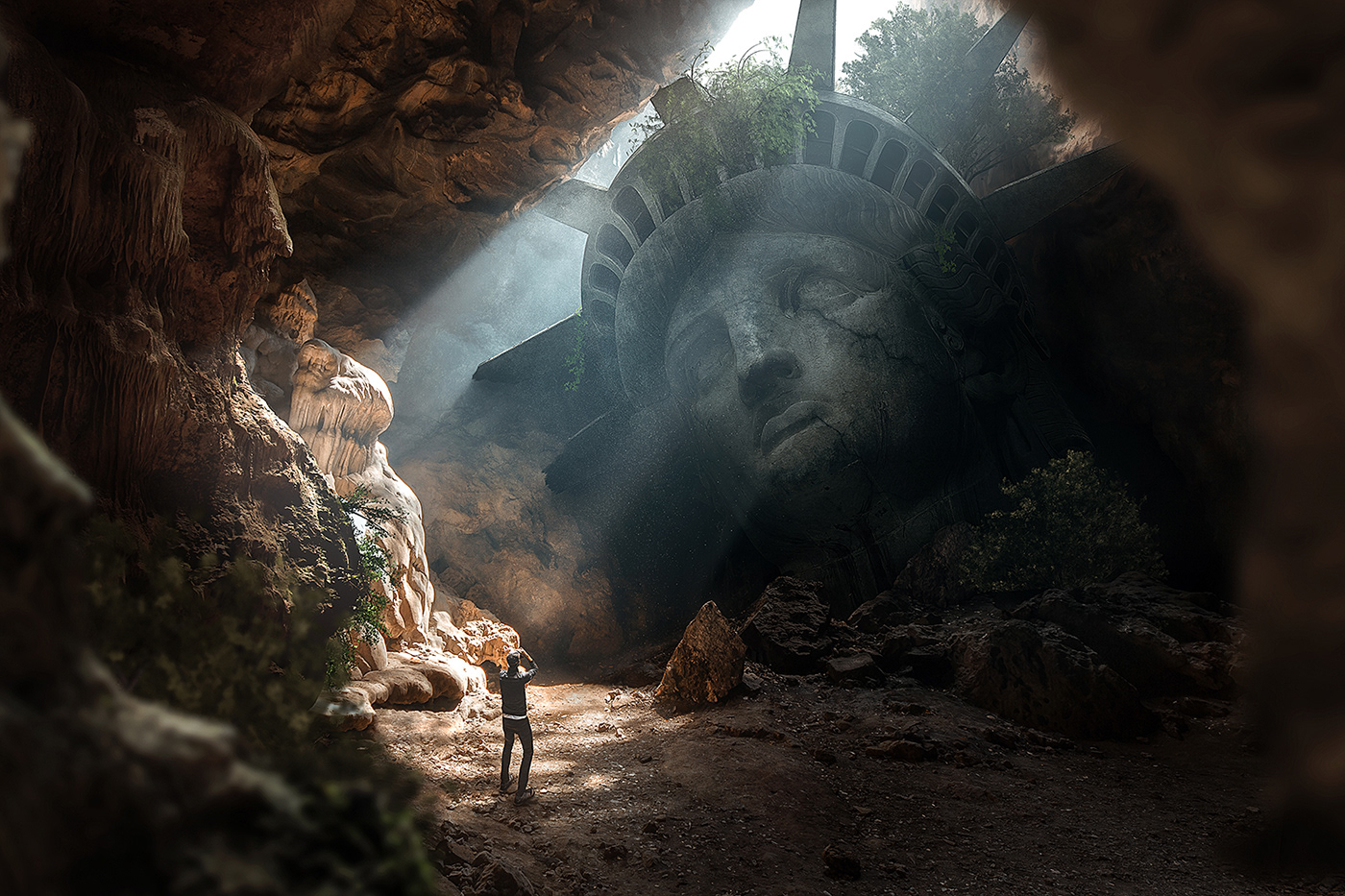 statue of liberty adobe compositing artwork photoshop